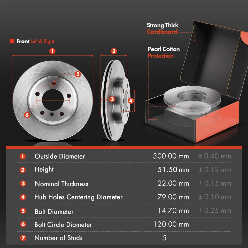 Передние дисковые тормозные диски и керамическая тормозная колодка + ступичный подшипник для BMW E46 325Ci 2006 - Изображение 2 из 4
