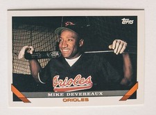 MIKE DEVEREAUX 1993 Topps Baseball Base #741 Baltimore Orioles