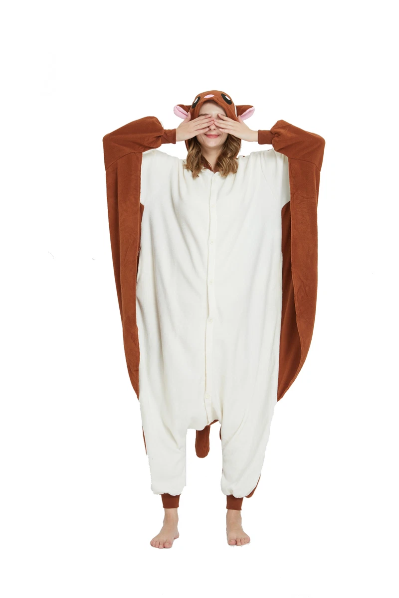 Halloween Unisex Adult Flying Squirrel Pajamas Plush One Piece