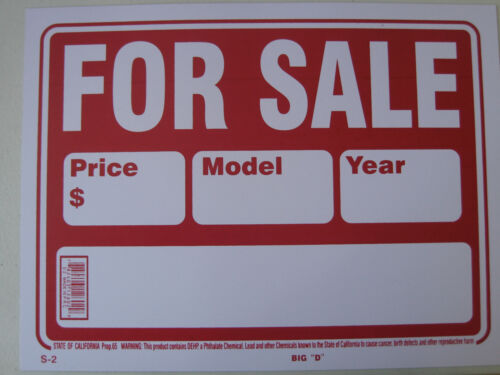  FOR SALE FOR VEHICLES Sign Funny Novelty Plastic Sign 12" x 9" #12602 new - Picture 1 of 1