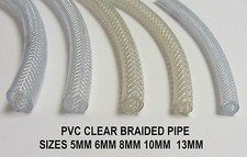 PVC BRAIDED HOSE PIPE REINFORCED TUBING FOOD WATER AIR OIL FUEL CLEAR PLASTIC