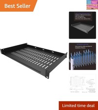 1U Vented Rack Shelf Universal Rack Tray No Lip for 19 Inches Network Cabinet...