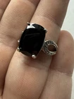 Vintage Sterling Silver Oval Black Onyx Band Ring Size 7 - 5.9g