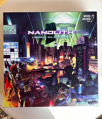 Woodpecker Games Nanolith Brettspiel Cyberpunk eigenständiges Spiel ab 17