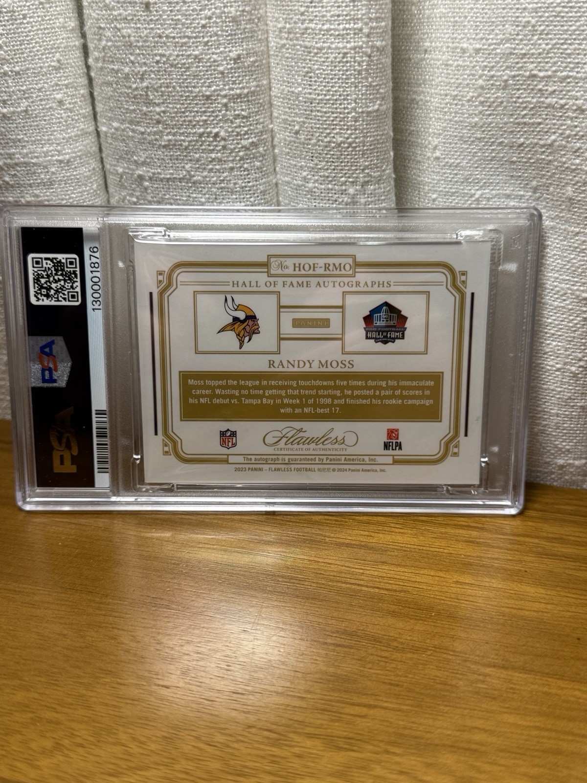 2023 Flawless Randy Moss Hall of Fame Auto /25 PSA 7 Auto 10 Vikings HOF view 6
