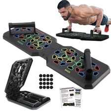 12-in-1 Color-Coded Foldable Push-Up Board – Portable Strength Trainer for Chest