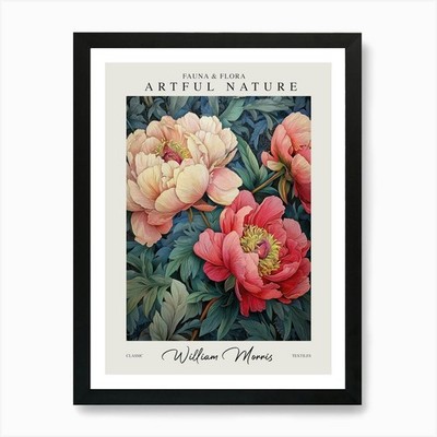 William Morris Pink And Red Big Peo Gerahmtes Wandbild Poster Leinwanddruck Bild