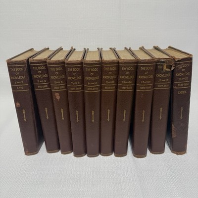 Vintage 1950 The Book of Knowledge 20 Vol Set Grolier Encyclopedia Books