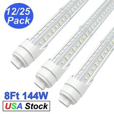 12/25 Pack 8FT T8 R17D HO LED Tube Light Bulbs to Replacement 144W 18000Lm 6500K