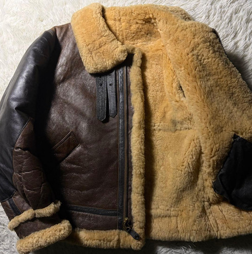 B-3 Flight Jacket Shearling Brown Size 42 Vintage 4 USA Made - Image 1