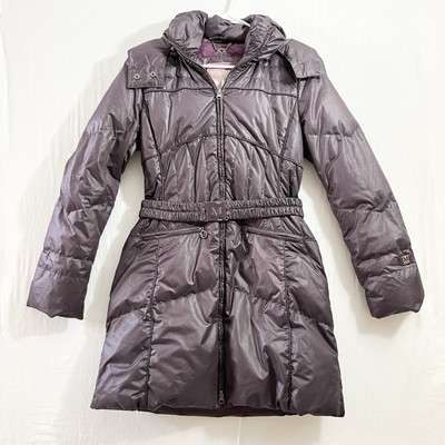 Marella Sport Down Coat Jacket Removeable Hooded Belted Womens size US 4 F 36