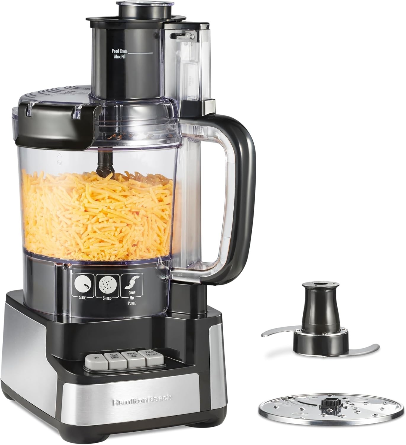 Hamilton Beach 12-Cup Stack & Snap Food Processor, Black, 12