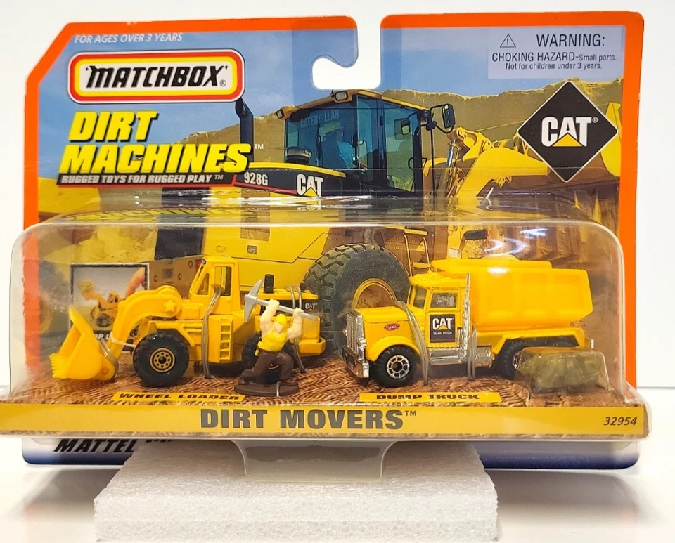 Matchbox Dirt Machines 1/64 Caterpillar Diecast Sets Movers de Suciedad y Modelador de Campo Foto 2 de 4