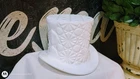 Vintage Milk Glass Top Hat Daisy and Button