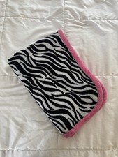 Garanimals Baby Blanket Zebra Print White Black Pink Trim Walmart Safari Rare