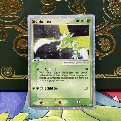 GERMAN SICHLOR Scyther ex 102/109 EX Ruby & Sapphire Holo Pokemon Card MP