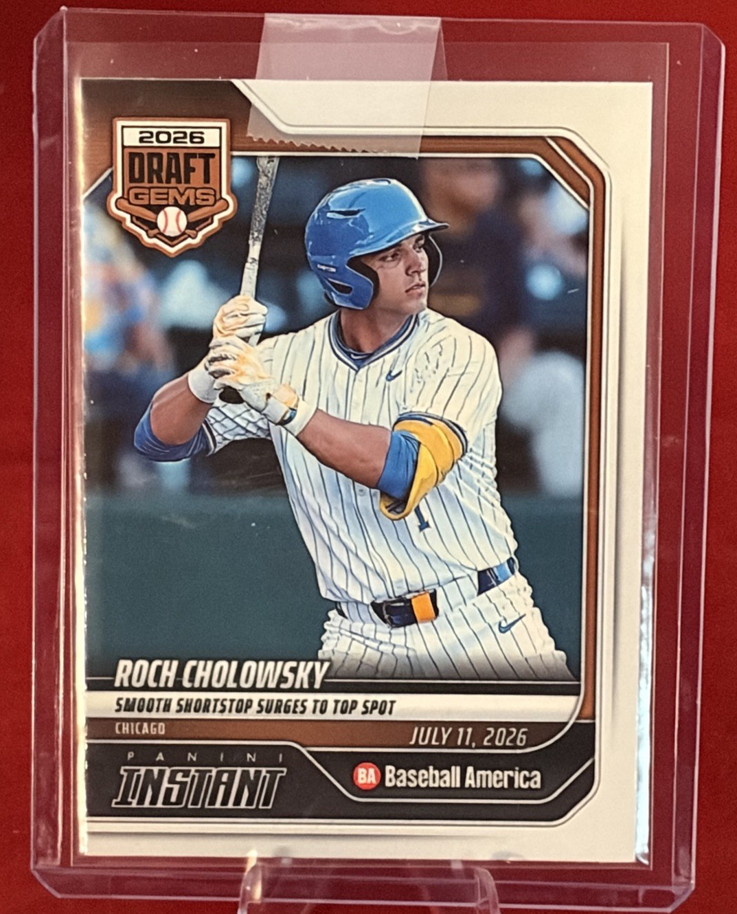 2026 Panini Instant MLB Draft Gems #1 Roch Cholowsky Chicago White Sox PR/172 SP