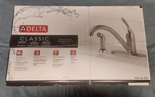 Delta Classic Single Handle Kitchen Faucet  400-SS-DST Sainless Steel New