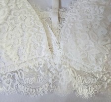 Aerie Bralette Large Ivory Lace Padded Wireless Bra