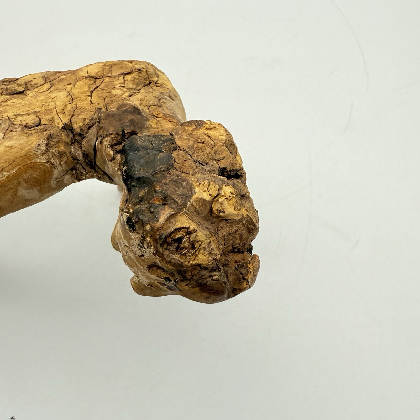 Hand Carved Wood Abstract Conversation Piece Doubles As Man To Lizard Unique thumbnail 5