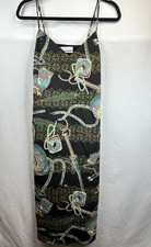 Urban Outfitters 90s Maxi Slip Dress Black Blue Print Small