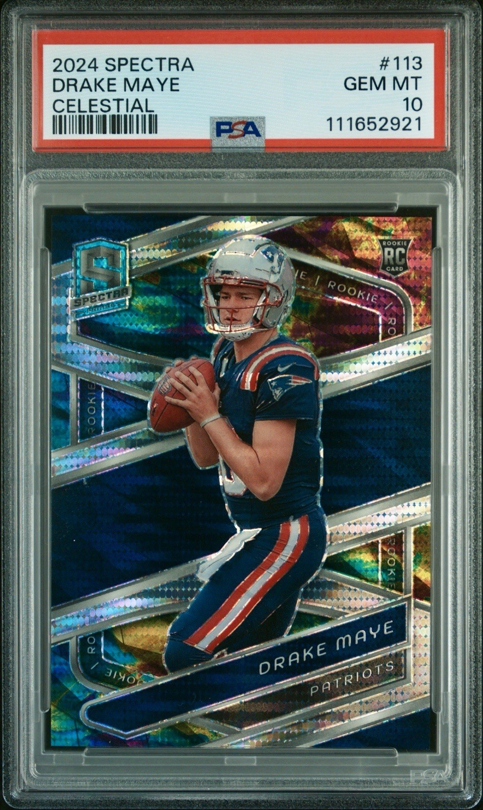 2024 Panini Spectra #113 DRAKE MAYE Rookie Celestial /99 PSA 10