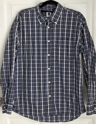 GAP Men s Blue Plaid Button Down Long Sleeve Shirt - Size M