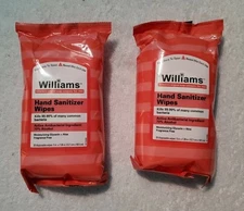NEW Williams Hand Cleaning Wipes w/ Moisturizer + Aloe - Two 20 Packs