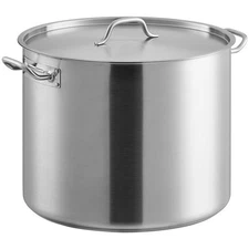 Vigor SS1 Series 60 Qt. Heavy-Duty SS Aluminum-Clad Stock Pot with Cover.
