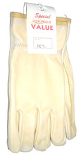 Lambert 002 Tan Cowhide Leather Gloves w Defects Discolored Scuffed Stiff Small