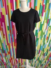 J CREW Black Polka Dot Belted Deess Size 10