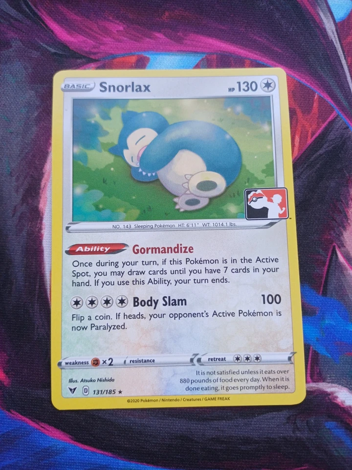 Snorlax 131/185 Vivid Voltage Non Holo Series 1 Prize Pack Stamped Near Mint