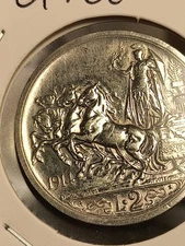 REGNO D'ITALIA SPL+ QFDC 2 LIRE 1914 QUADRIGA ARGENTO IN ALTA CONSERVAZIONE 