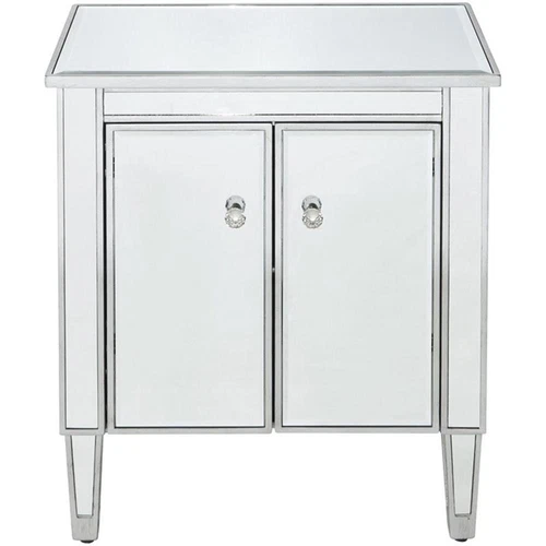 Elegant Decor Reflexion 2 Doors 24" Mirrored Accent Cabinet in Antique Silver - Picture 4 of 11