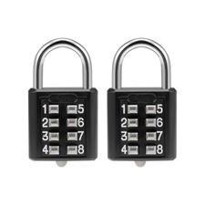 8-Digit Combination Padlock Push Button Lock for Locker Cabinet Black 2Set