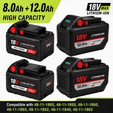 1, 2, Or 4 Pack 18V Battery Combo Kit (8.0Ah + 12.0Ah) Upgraded High-Capacity
