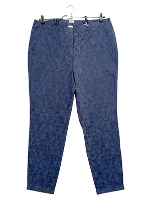 MONA Pantalon Femme Bleu Motif Floral Décontracté (EU 48, W35, INT XL) - Photo 1/4