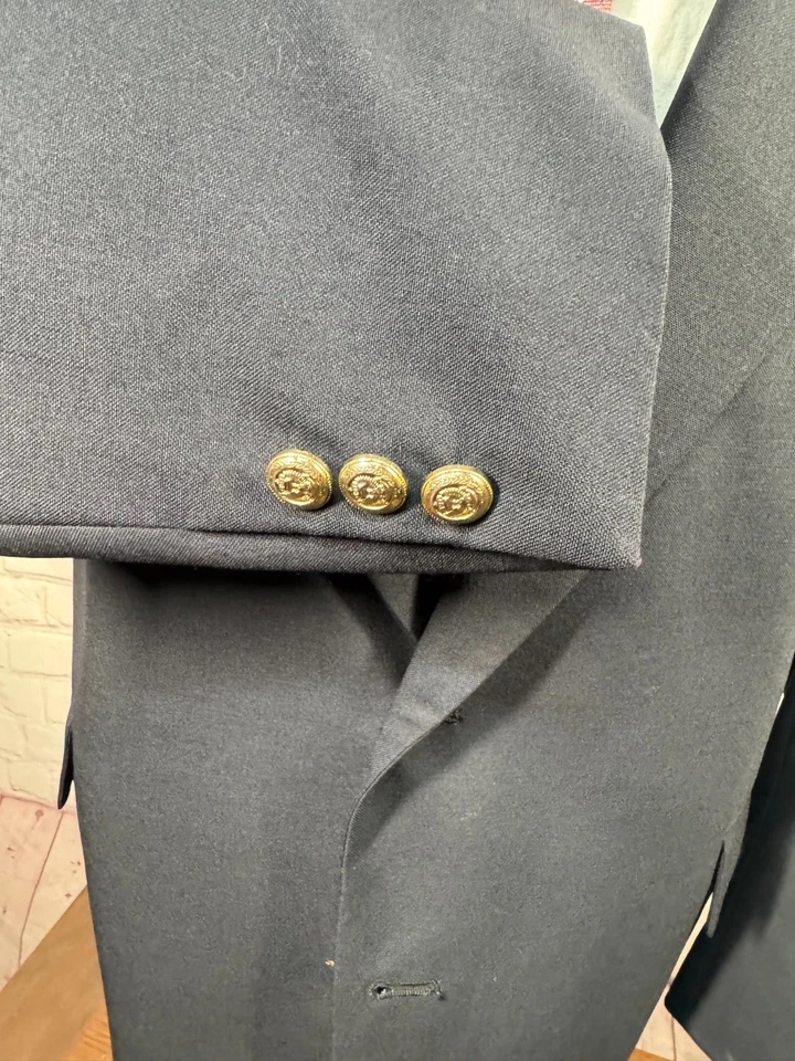 JOS. A. BANK Mens Navy Wool PURE WOOL Classic Fit Sport Coat Blazer Jacket 46L - Image 4 of 4