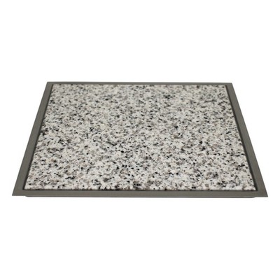 Ideenreich Granitfeld Bianco Cristall 250x250 mm Einbau Arbeitsplatte Edelstahl