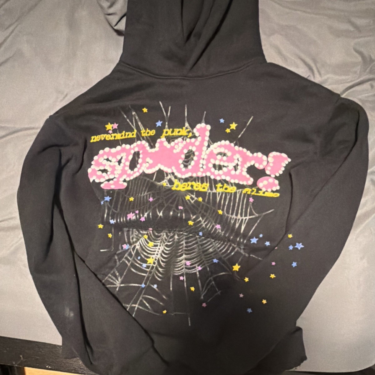 Spyder Punk Star Pullover Hoodie Black Medium Spider Web. No