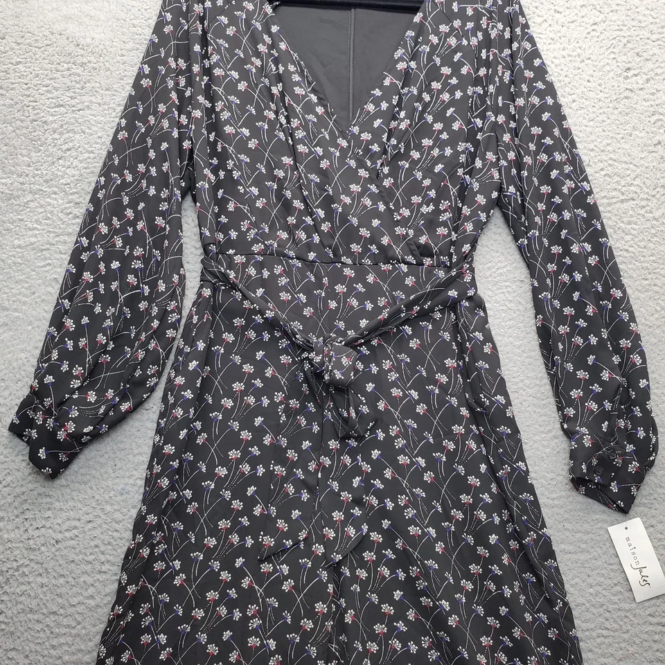 Maison Jules Jumpsuit Womens 4 Multi Floral Dandelion Spark Tie Waist Back Zip - Image 4 of 4