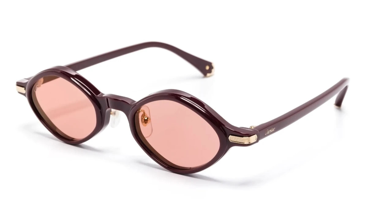 Cartier CT0540S Premiere de Cartier Geometric Sunglasses Burgundy