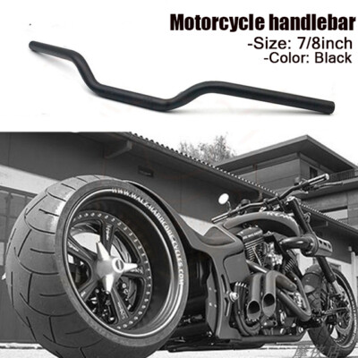 Scramblers Brat Bikes /& Streetfighters 22mm 7//8 inch for Cafe Racers Motorcycle Drag Handlebars Black Alloy