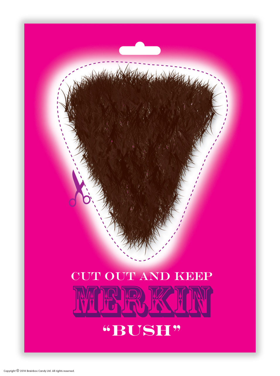 Postkarte „Bush Merkin“ – Witzige Grußkarte A6, Blanko Rückseite, Aus Großbritannien