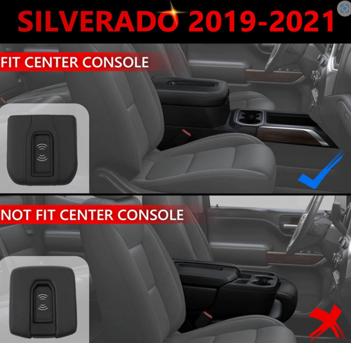 Chargeur sans fil avec chargeur rapide 15W Chevrolet Silverado GMC Sierra 2019-2022 - Photo 2 sur 7