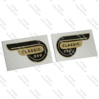FüR Royal Enfield Klassisch 350 Schwarz & Golden Werkzeug Box Sticker Paar @ US
