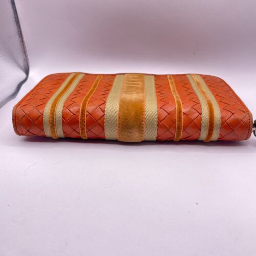 Bottega Veneta Intrecciato long Wallet Orange leather Suede 495 - Picture 3 of 15