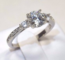 BRAND NEW Sterling Silver 3 Stone Round Cut CZ Engagement Ring Size 5 6 7 8 9