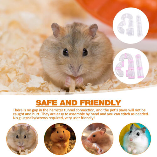 Hamster Tunnel Tube Part Transparent Curved Straight Tunnel Pipe DIY Pet Cage