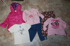Lot 12 mo GIRLS Outfit Sets CLOSE OUT 3 shirts 2 pants coat